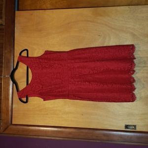 Loft Outlet Red Lace Dress